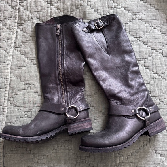 Liberty Tall Black Harness Combat Boots - Picture 2 of 3